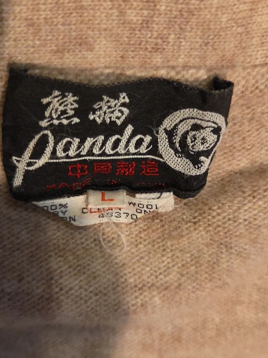 Soft Beige Vintage Button-Up Lambswool Cardigan Large - Picture 3 of 4